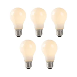 LUEDD Set van 5 E27 LED lampen opaal glas 1W 80 lm 2200K