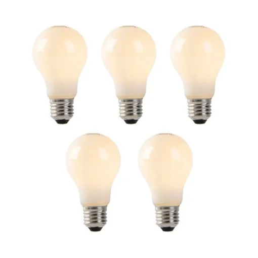LUEDD Set van 5 E27 LED lampen opaal glas 1W 80 lm 2200K