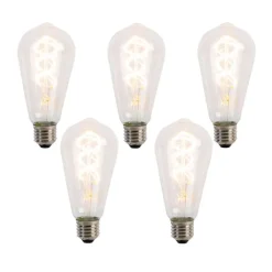 LUEDD Set van 5 E27 LED lampen spiraal filament ST64 5W 400 lm 2200K