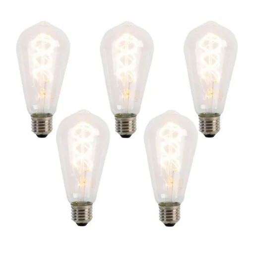 LUEDD Set van 5 E27 LED lampen spiraal filament ST64 5W 400 lm 2200K