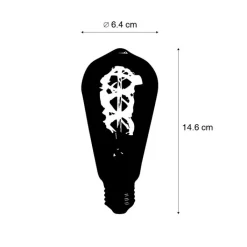 LUEDD Set van 5 E27 LED lampen spiraal filament ST64 5W 400 lm 2200K