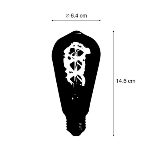 LUEDD Set van 5 E27 LED lampen spiraal filament ST64 5W 400 lm 2200K