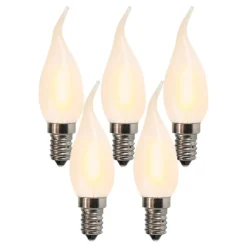 LUEDD Set van 5 E14 LED matte kaarslamp BXS35 1W 100 lumen 2200K