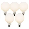LUEDD Set van 5 E27 3-staps dimbaar LED lamp opaal G125 4W 450 lm 3000K