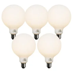 LUEDD Set van 5 E27 3-staps dimbaar LED lamp opaal G125 4W 450 lm 3000K