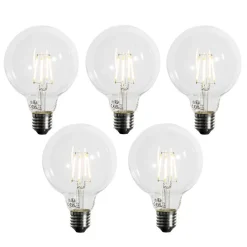 LUEDD Set van 5 E27 3-staps dimbaar LED lamp G95 4W 450 lm 3000K