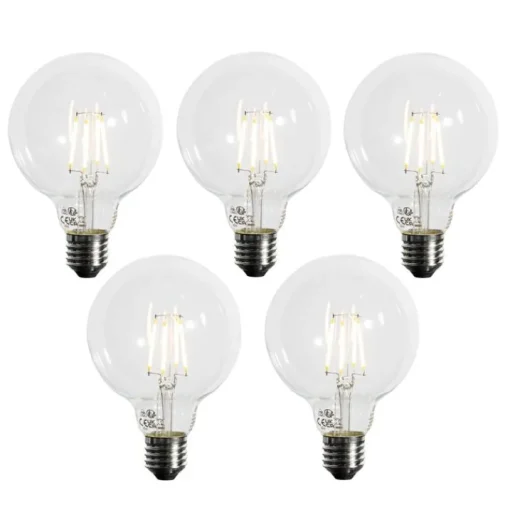 LUEDD Set van 5 E27 3-staps dimbaar LED lamp G95 4W 450 lm 3000K