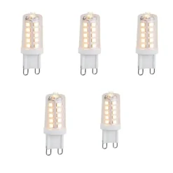 LUEDD Set van 5 G9 dimbare LED lampen 3.2W 250 lm 2200K