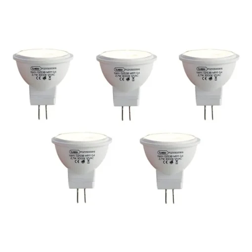 LUEDD Set van 5 G4 LED lamp MR11 2,7W 210 lm 3000K 12V