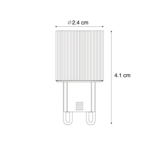 LUEDD Set van 2 G9 24mm LED lampen 3W 300 lm 2700K