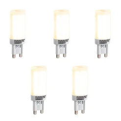 LUEDD Set van 5 G9 3-staps dimbare LED lampen opaal 4.5W 500 lm 2700K