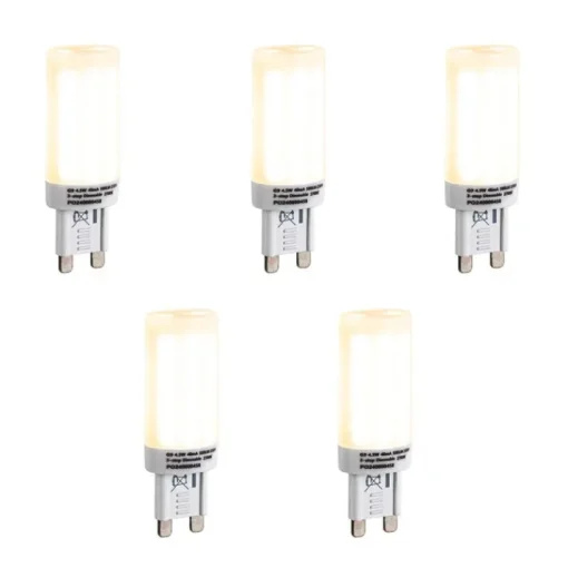LUEDD Set van 5 G9 3-staps dimbare LED lampen opaal 4.5W 500 lm 2700K