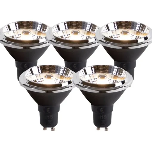 LUEDD Set van 5 GU10 dim to warm LED lampen AR70 6W 2000K-3000K