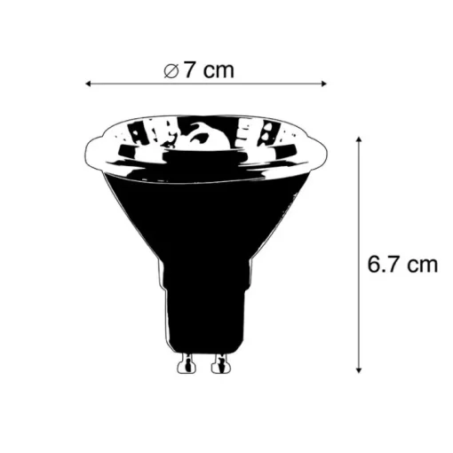 LUEDD Set van 5 GU10 dim to warm LED lampen AR70 6W 2000K-3000K