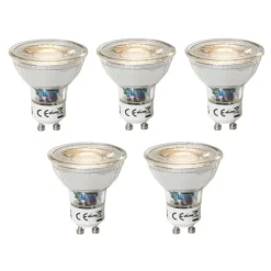 LUEDD Set van 5 GU10 dimbare LED lamp 3W 200 lm 3000K