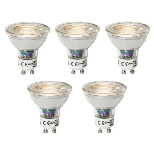 LUEDD Set van 5 GU10 dimbare LED lamp 3W 200 lm 3000K