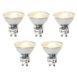 LUEDD Set van 5 GU10 dimbare LED lampen 7W 600 lm 2700K