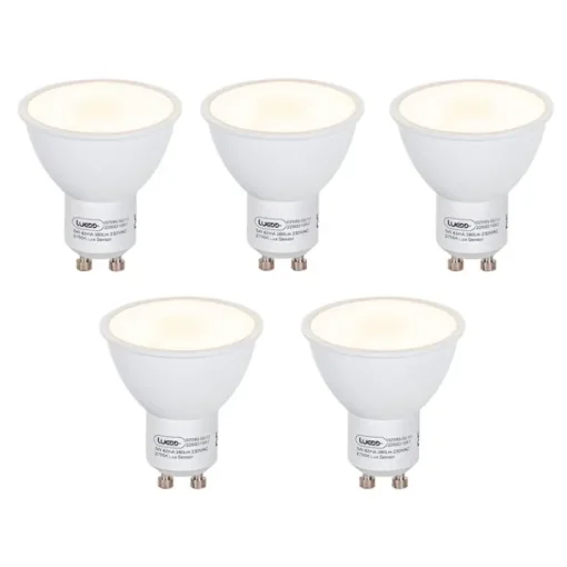 LUEDD Set van 5 GU10 LED lamp schemersensor 5W 380 lm 2700K