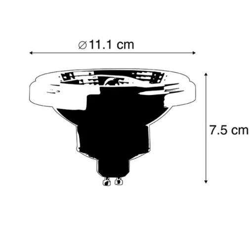 LUEDD Set van 5 GU10 LED lampen AR111 11W 820 lm 3000K