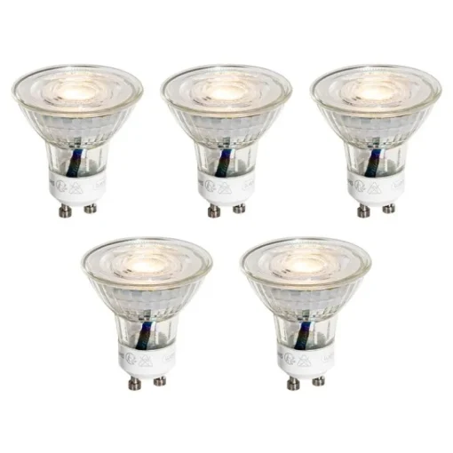 LUEDD Set van 5 GU10 50mm LED lampen helder 3W 230 lm 2700K