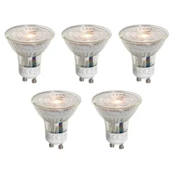 LUEDD Set van 5 GU10 50mm LED lampen helder 4.5W 360 lm 2700K