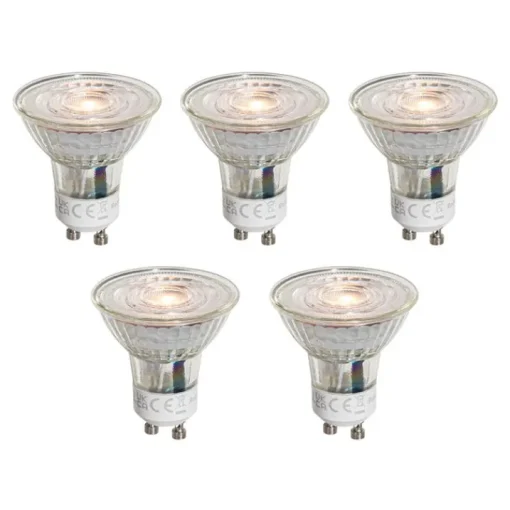 LUEDD Set van 5 GU10 50mm LED lampen helder 4.5W 360 lm 2700K