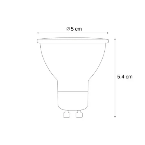LUEDD Set van 5 GU10 50mm LED lampen helder 4.5W 360 lm 2700K