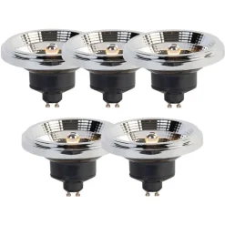 LUEDD Set van 5 GU10 3-staps dim to warm LED lamp AR111 11W 620 lm 2000-3000K