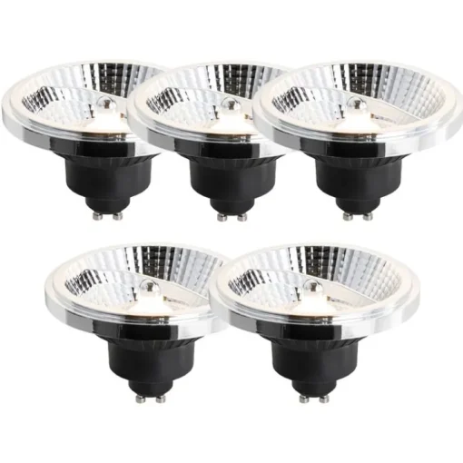 LUEDD Set van 5 GU10 3-staps dimbaar LED lamp 111mm 10,5W 770 lm 2700K