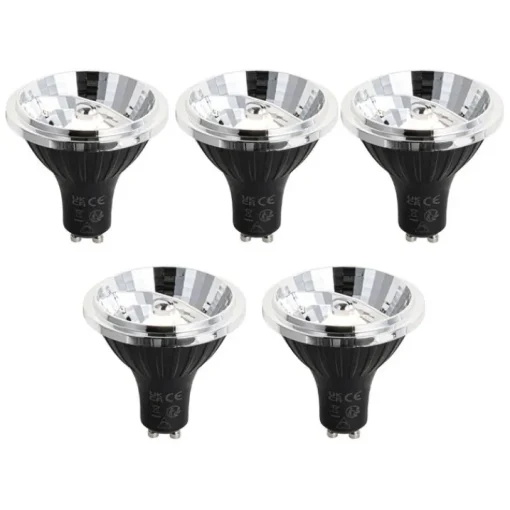 LUEDD Set van 5 GU10 3-staps dimbaar LED lamp 70mm 6.5W 600 lm 3000K