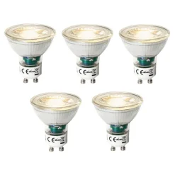 LUEDD Set van 5 GU10 3-staps dimbare LED lampen 7W 600 lm 2700K