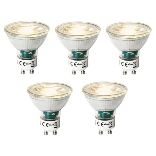 LUEDD Set van 5 GU10 3-staps dimbare LED lampen 7W 600 lm 2700K
