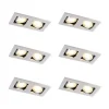 QAZQA Set van 6 Inbouwspot aluminium rechthoekig 2-lichts - Qure