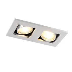 QAZQA Set van 6 Inbouwspot aluminium rechthoekig 2-lichts - Qure