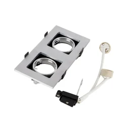 QAZQA Set van 6 Inbouwspot aluminium rechthoekig 2-lichts - Qure