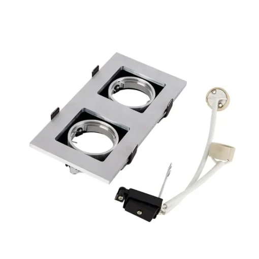 QAZQA Set van 6 Inbouwspot aluminium rechthoekig 2-lichts - Qure