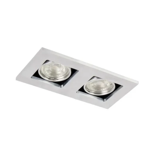 QAZQA Set van 6 Inbouwspot aluminium rechthoekig 2-lichts - Qure