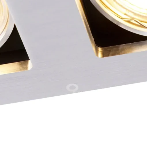 QAZQA Set van 6 Inbouwspot aluminium rechthoekig 2-lichts - Qure