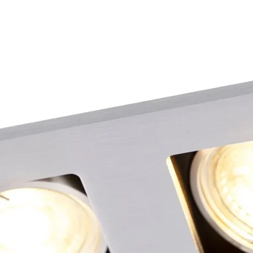 QAZQA Set van 6 Inbouwspot aluminium rechthoekig 2-lichts - Qure