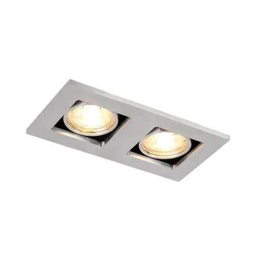 QAZQA Set van 6 Inbouwspot aluminium rechthoekig 2-lichts - Qure