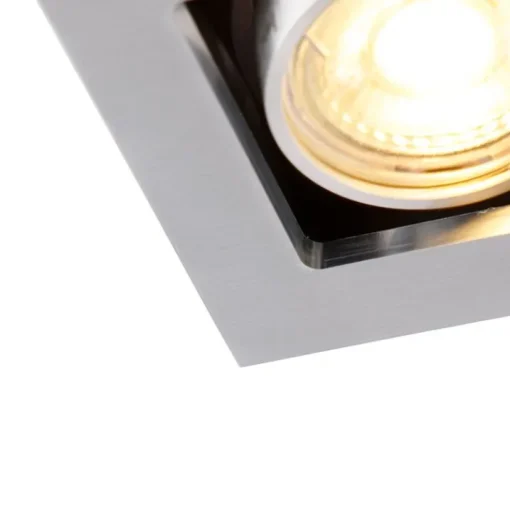 QAZQA Set van 6 Inbouwspot aluminium rechthoekig 2-lichts - Qure