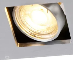 QAZQA Set van 6 Inbouwspot aluminium rechthoekig 2-lichts - Qure