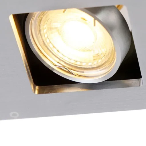 QAZQA Set van 6 Inbouwspot aluminium rechthoekig 2-lichts - Qure