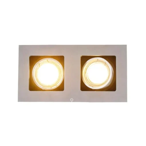 QAZQA Set van 6 Inbouwspot aluminium rechthoekig 2-lichts - Qure