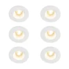 QAZQA Set van 6 Inbouwspot wit 13 cm rond - Gypsy Stucco