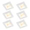 QAZQA Set van 6 Inbouwspot wit 12cm vierkant - Gypsy Stucco