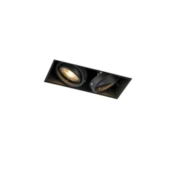 QAZQA Set van 6 Inbouwspot zwart GU10 draai- en kantelbaar trimless 2-lichts - Oneon