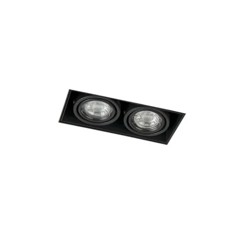 QAZQA Set van 6 Inbouwspot zwart GU10 draai- en kantelbaar trimless 2-lichts - Oneon