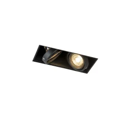 QAZQA Set van 6 Inbouwspot zwart GU10 draai- en kantelbaar trimless 2-lichts - Oneon