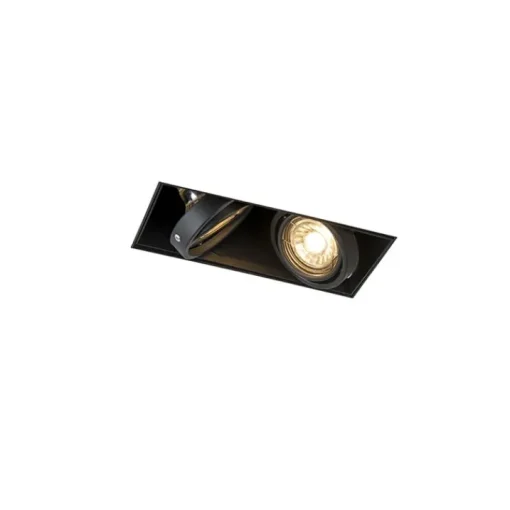 QAZQA Set van 6 Inbouwspot zwart GU10 draai- en kantelbaar trimless 2-lichts - Oneon